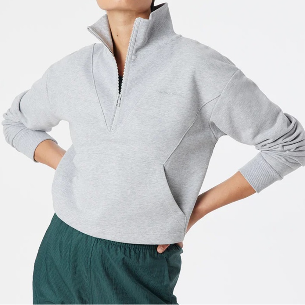 Outdoor Voices Pickup 1/2 Zip in Heather Grey